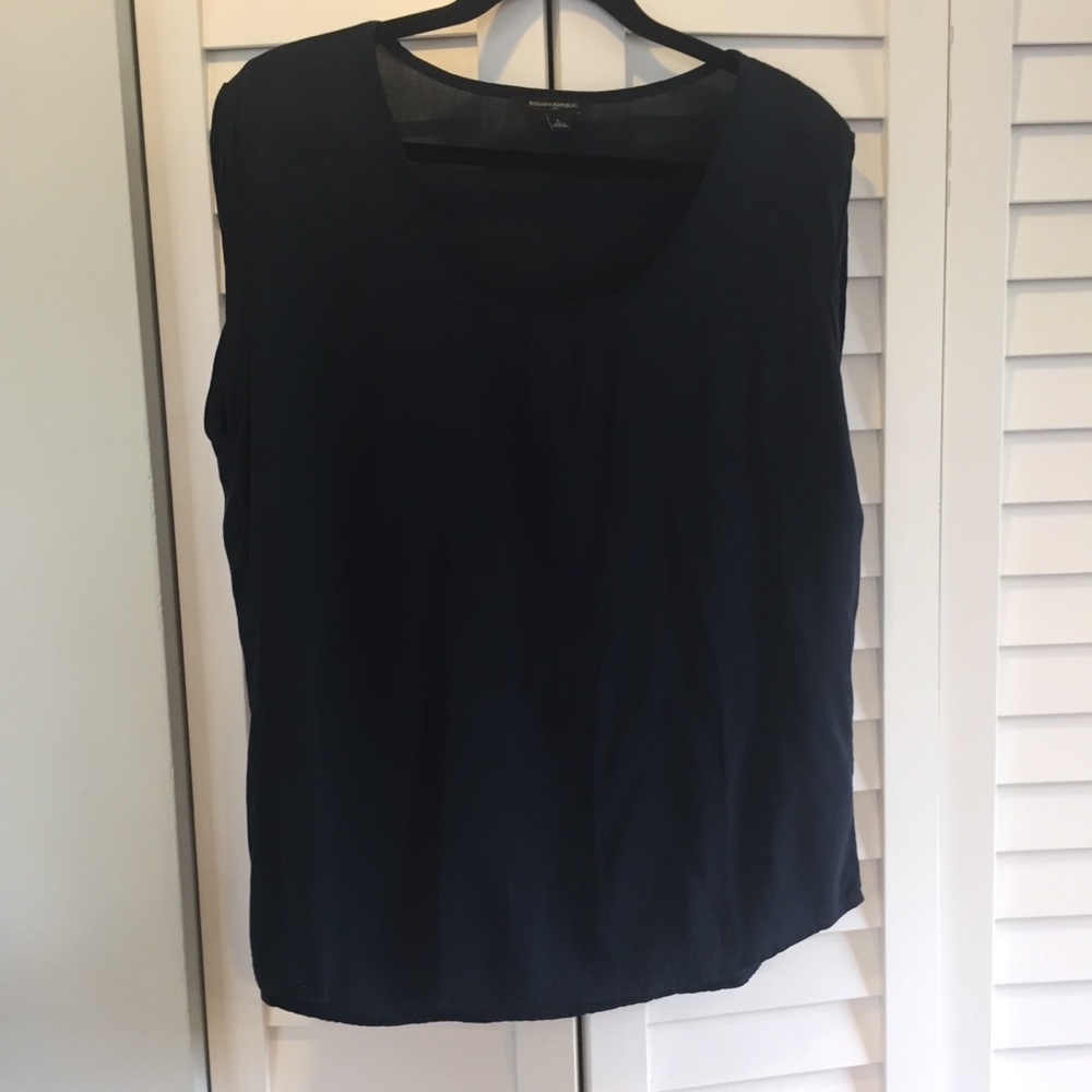 Navy Banana Republic blouse